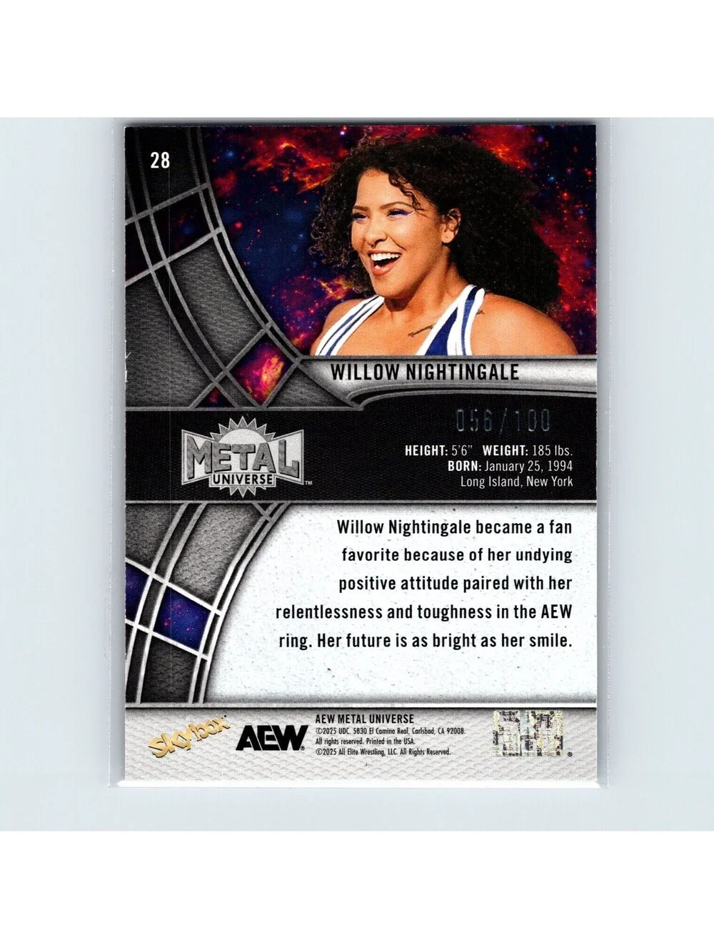 2025 Metal Universe AEW Willow Nightingale #28 Precious Metal Gems Red /100